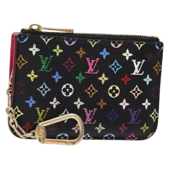 LOUIS VUITTON Multicolor Pochette ClesNM Coin Purse Black M60279 LV Auth hk2897 - Picture 1 of 16